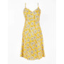 robe midi, robe jaune, robe col v, robe fines bretelles, robe dos nu, robe été