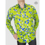 chemise florale verte manche longues