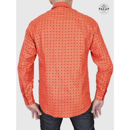 chemise indienne rouge motif brillant