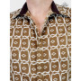 chemise fermier marron imprimé africain