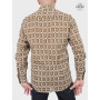 chemise Africaine imprimé marron en coton