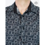 chemise carreaux boutons nacré col italien noir