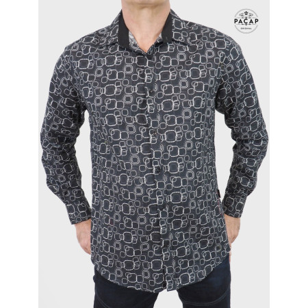 chemise noire à carreaux