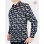 chemise noire originale ajustée imprimé originale