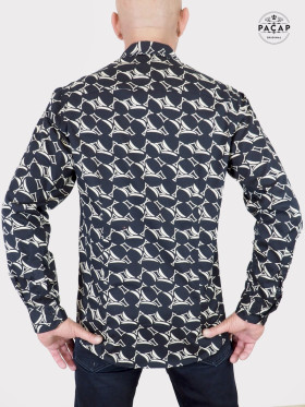 chemise originale noire pour homme coton epais