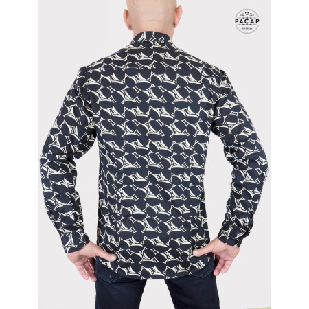 chemise originale noire pour homme coton epais