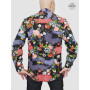 chemise cintrée motif florale manche longue