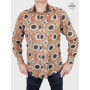 chemise marron vintage imprimé originale ethnique