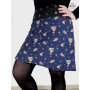 jupe grande taille, jupe femme, jupe bleue, jupe imprimé floral, jupe viscose