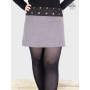 Jupe imprimée micro motif coton réversible tupe fendue boutonnée Taille Ajustable coupe droite