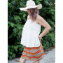 jupe orange ethnique évasée reversible ceinture pression