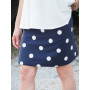 jupe portefeuille bleue imprimé à pois reversible en coton taille haute femme