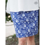 couture jupe jaquard portefeuille bleue a fleurs taille unique ajustable