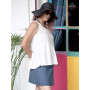 jupe été bleue pour femme micro motif coupe évasée