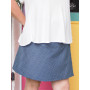 Jupe Bleue Ceinture Noire Boutonnée Coton Imprimé - MACLEAR