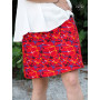 jupe rouge femme multi taille reversible coupe droite motif rétro psychédelique multicolore