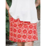 Jupe Rouge Block Prints indien coupe fendue reversible motif ethnique