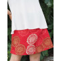 jupe africaine rouge imprimé originale femme taille ajustable boutonnée