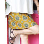 jupe été marron coton a motif ethnique femme fleurie