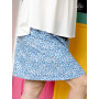 jupe blanche tache bleu motif leopard felin animalier coupe évasée collection été femme
