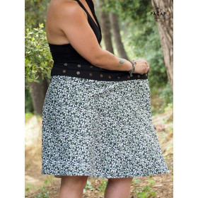 Jupe femme boutonnée enveloppante imprimé géométrique