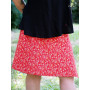 jupe femme rouge en coton imprimé cachemire ceinture large boutonnée