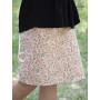 jupe droite blanche en coton coupe portefeuille femme motif champetre