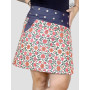 jupe taille haute ajustable imprimé avec poche en jean reversible