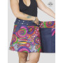 jupe femme grande taille ethnique réversible multicolore en jean bleue