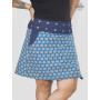 jupe bleue grande taille avec poche en jean évasée