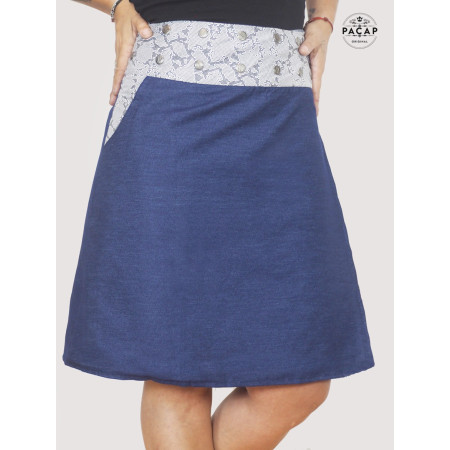 jupe longue en jean grande taille unique réglable