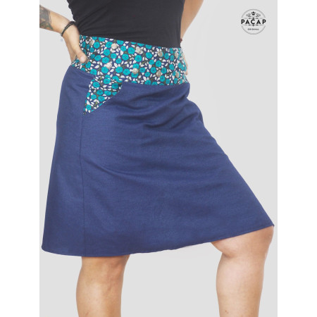 jupe femme ronde en jean taille haute