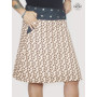 jupe longue imprimé pois marron pour femme ronde et grande taille avec poches
