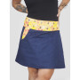 jupe grande taille en jean ceinture jaune a fleurs