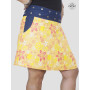 jupe jaune grande taille à fleurs