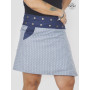 jupe grande taille micro motif avec poche coupe évasée ceinture a pression