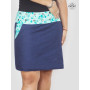 jupe grande taille en jean avec poche coupe portefeuille reversible