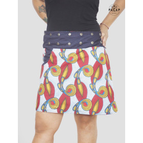 jupe grande taille originale imprimée avec poche