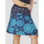 jupe grande taille bleue coton imprimé ethnique