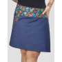 jupe portefeuille femme grande taille en jean bleue reversiblle