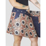 Jupe Trapèze Wax Africain Jean Noir ou Bleu Réversible - SENLIT XL