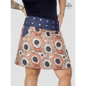 jupe femme marron grande taille imprimée