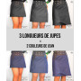 Jupe Jean Réversible Ceinture Grande Taille Boutons Pression - ALUINE XL