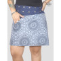jupe ethnique bleue pour femme taille haute ajustable reversible avec poche motif mandala