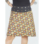 jupe marron  portefeuille grande taille a fleurs