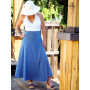 jupe longue bleue fluide pour femme