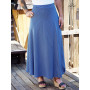 jupe bleue portefeuille longueur cheville