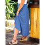 jupe midi fendue pour femme taille haute