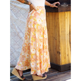 jupe midi jaune ceinture a nouer