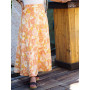 jupe wrap jaune a fleurs taille unique ajustale tissu fluide